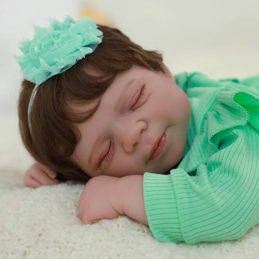 🆕18Inch Full Platinum Silicone Reborn Baby Doll Girl Realistic Newborn Sleeping